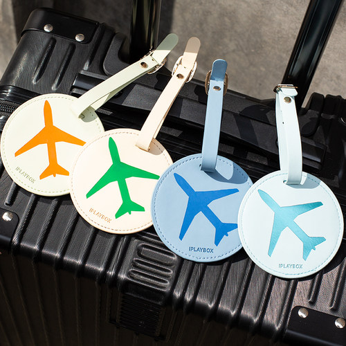 iplaybox皮质撞色圆形行李挂牌