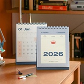 韩国iconic简洁复古2026年桌面台历ins日程计划月历办公记事日历