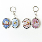 韩国second morning可爱柠檬红薯卡通双面钥匙扣随身镜子包包挂件