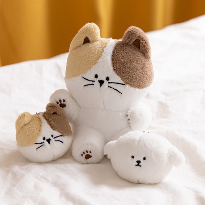 韩国dailylike可爱毛绒公仔玩偶钥匙扣ins风女包包猫咪挂件配饰