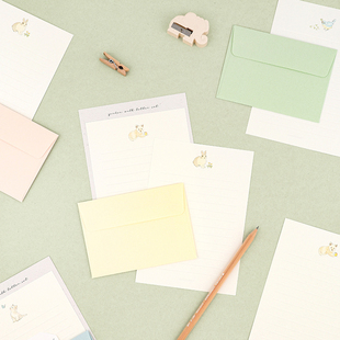 手写信复古淡雅高档信纸 dot花园漫步信纸信封套装 韩国dash and