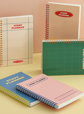 韩国Indigo文艺清新硬面线圈万年日程计划本4个月每日学习计划本