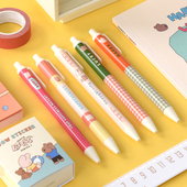 韩国monolike卡通0.38黑色中性笔书写流畅按压式 学生办公中油水笔