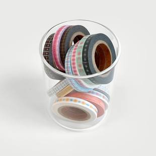 韩国OAB简洁复古图案可撕美纹胶带贴纸diy手账素材装 饰标记封口贴