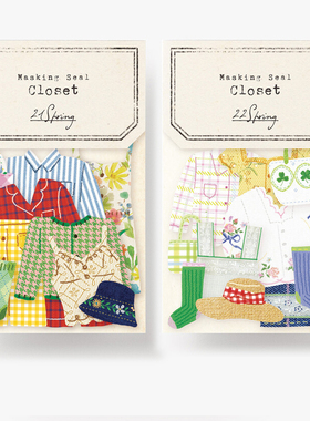 韩国boki创意衣橱复古贴纸包ins风咕卡手账本DIY装饰素材纸质贴画