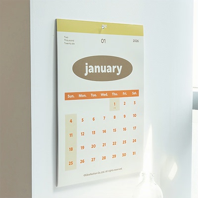 韩国dailylike复古2026墙挂日历