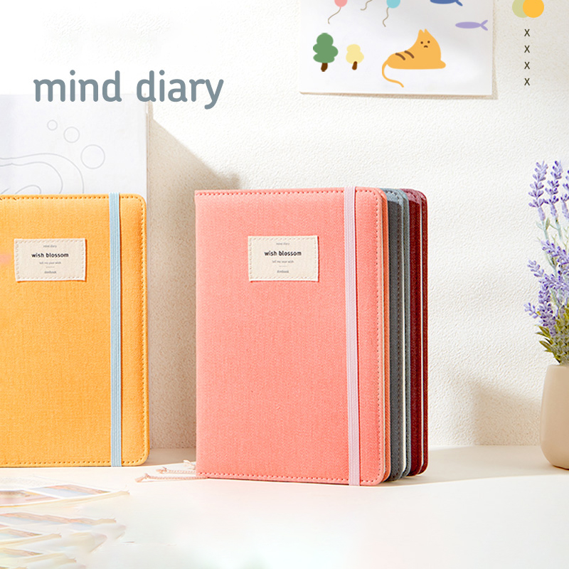 韩国Donbook糖果色布面绑带万年历日记本手帐日程本手账记事本子