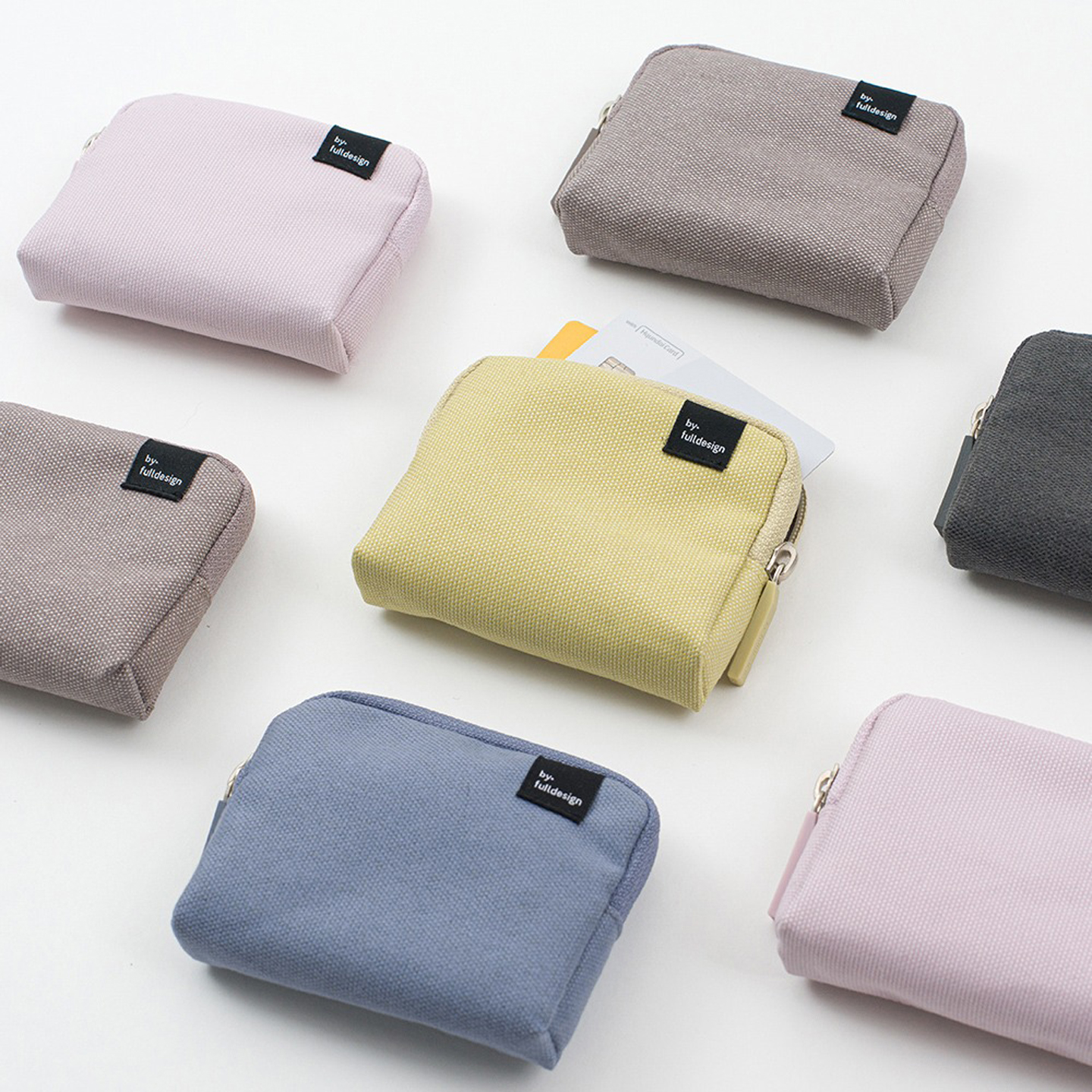 韩国full简约纯色迷你卡包零钱证件包拉链耳机包ins多功能收纳包