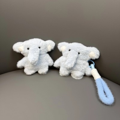 可爱毛绒蓝色小象适用AirPodspro3代耳机套airpods pro2代苹果AirPods4代无线蓝牙软壳1/2代个性防摔保护套