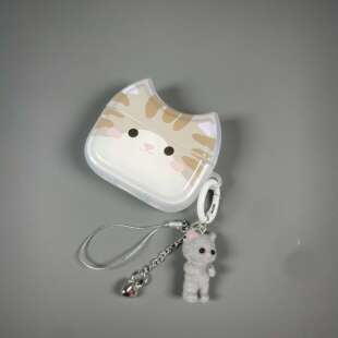 ins韩系可爱灰色小猫咪适用苹果airpods4耳机保护套 airpodspro2耳机壳airpods3无线蓝牙
