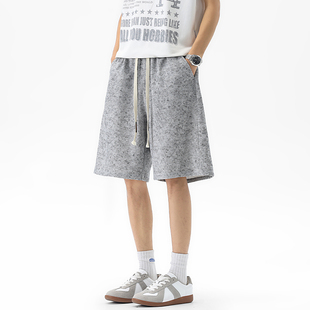潮牌宽松抽绳五分裤男休闲运动短裤大码夏季薄款