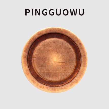 PINGGUOWU 圆形复古高脚原木纽扣木质扣子开衫开衫小扣子木头纽扣