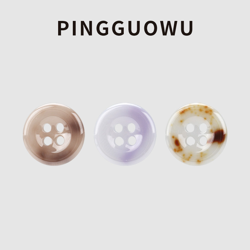 PINGGUOWU 艺术陶瓷纽扣高质感青花瓷辅料配饰钮扣衬衫汉服开衫扣
