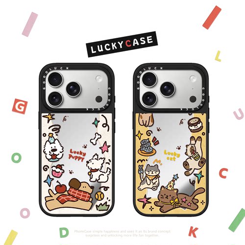 CASETIFIY美式环绕狗狗猫咪适用iphone17手机壳16promax苹果15pro镜面MagSafe磁吸14plus卡通13可爱12情侣C家