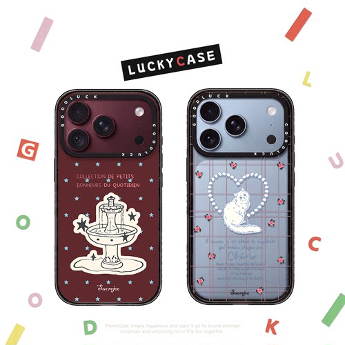 C家联名Sucrejoo萌物小象喷泉适用iphone17手机壳16promax苹果18pro透明MagSafe磁吸15plus趣味14卡通13日韩