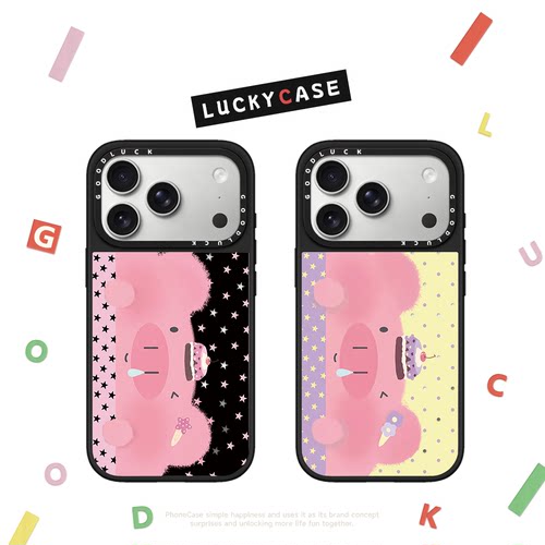 CASETIFIY五角星星波点小粉猪适用iphone17手机壳16promax苹果15pro镜面MagSafe磁吸14plus趣味13卡通12可爱