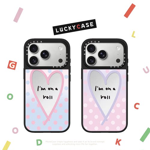 C家渐变波点爱心字母适用iphone17手机壳16promax苹果15pro镜面MagSafe磁吸14plus甜美13日韩ins情侣12