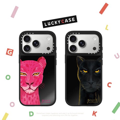 C家小众高级感半身豹子适用iphone17手机壳18promax苹果16pro镜面MagSafe磁吸15plus情侣男女14潮牌13时尚ins