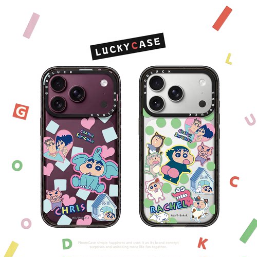C家联名蜡笔小新COS动物装满屏贴纸适用iphone17手机壳16promax苹果18pro透明MagSafe磁吸15plus趣味14卡通13