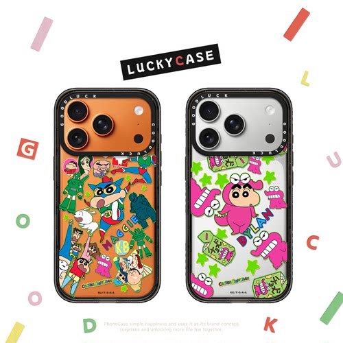 C家联名蜡笔小新贴纸适用iphone17手机壳16promax苹果15pro透明MagSafe磁吸14plus趣味13卡通12情侣