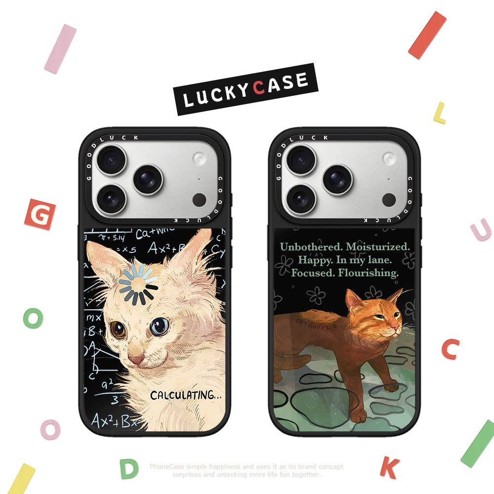 C家联名加载中猫咪水中小橘猫适用iphone17手机壳18promax苹果16pro镜面MagSafe磁吸15plus卡通14复古12
