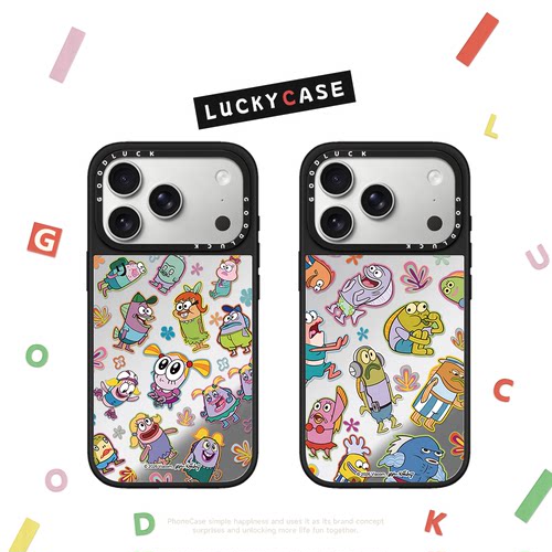 C家联名比奇堡的居民贴纸集合适用iphone17手机壳16promax苹果18pro镜面MagSafe磁吸15plus趣味14卡通13可爱
