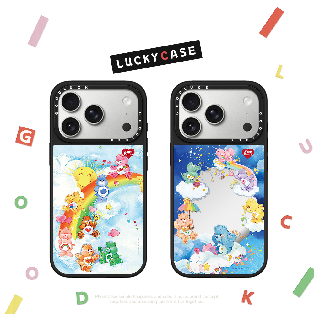 CASETIFIY联名彩色软糖小熊carebears贴纸适用iphone17手机壳16promax苹果15pro镜面MagSafe磁吸14plus可爱13