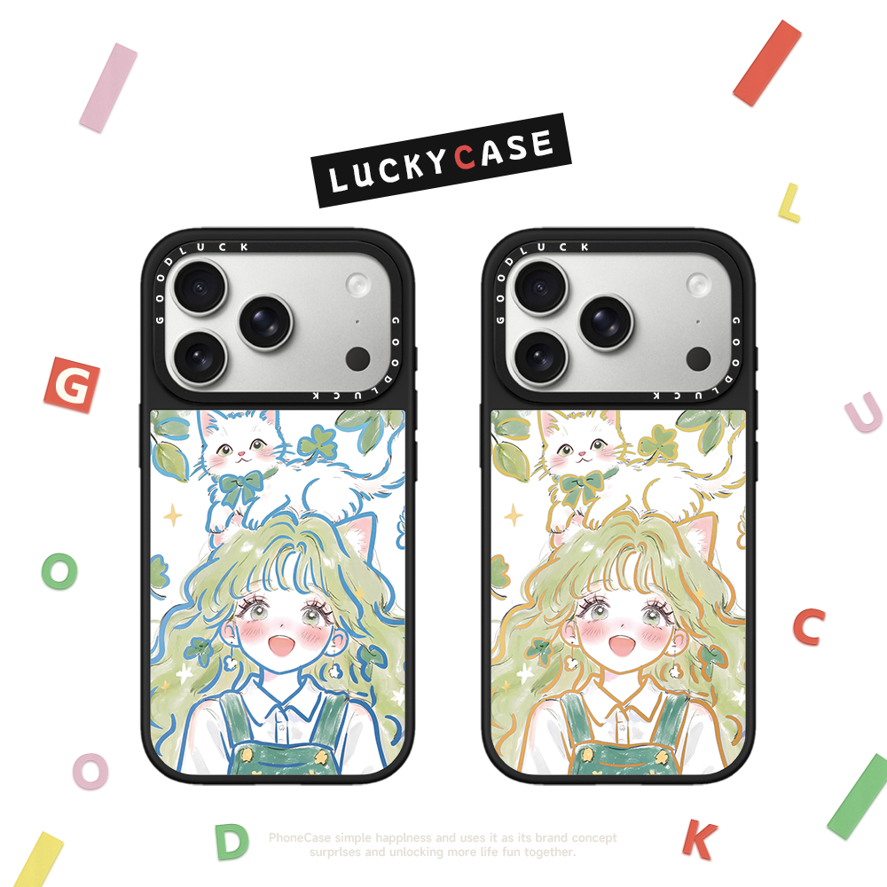 CASETIFIY小清新树叶猫咪女孩适用iphone17手机壳16promax苹果15pro镜面MagSafe磁吸14plus卡通13可爱12日韩