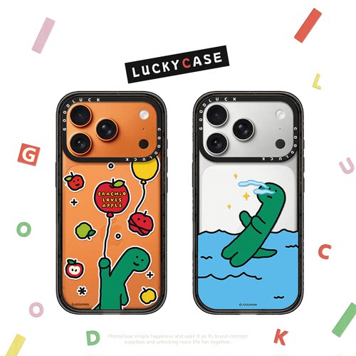 C家联名JOGUMAN小恐龙气球游泳适用iphone17手机壳18promax苹果16pro透明MagSafe磁吸15plus趣味14卡通12