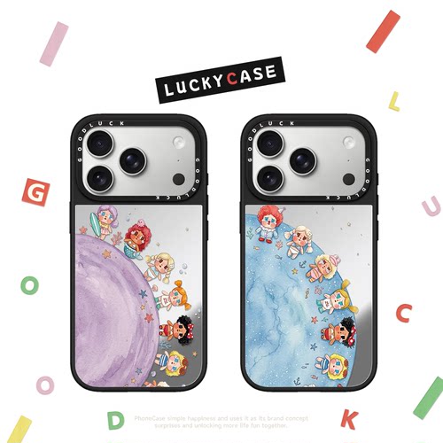 C家水彩涂鸦海滩哭娃Baby适用iphone17手机壳16promax苹果15pro镜面MagSafe磁吸14plus可爱13卡通12