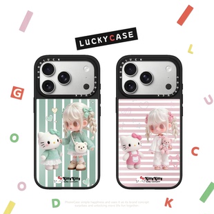 CASETIFIY条纹小清新嘎姐KT猫适用iphone17手机壳16promax苹果15pro镜面MagSafe磁吸14plus趣味13卡通12可爱