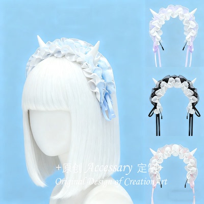 亚文化哥特风恶魔角头饰y2k洛丽塔龙角发饰病娇感龙角发带