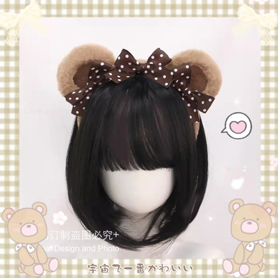 手作蝴蝶结毛绒发箍少女