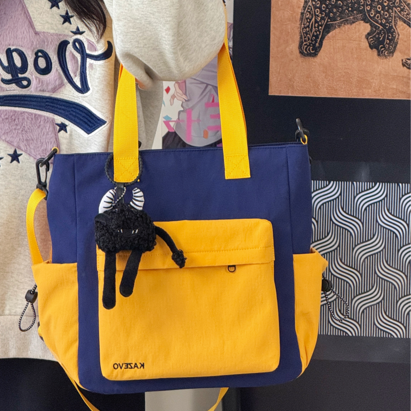 撞色大容量百搭高颜值布袋包女校园学生小清新耐用单肩包补习袋潮,箱包皮具/热销女包/男包,通用款女包,淘宝优惠券,粉丝福利购,淘宝优惠卷