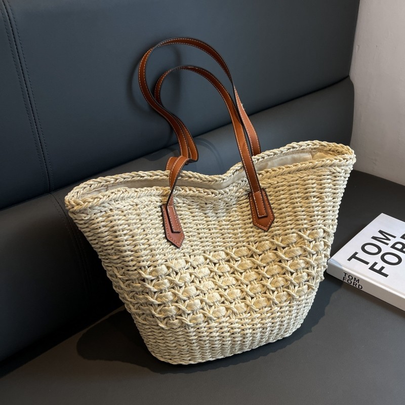 草编单肩包女大容量休闲2026新款编织菜篮子通勤托特包海边沙滩包,箱包皮具/热销女包/男包,托特包,淘宝优惠券,粉丝福利购,淘宝优惠卷
