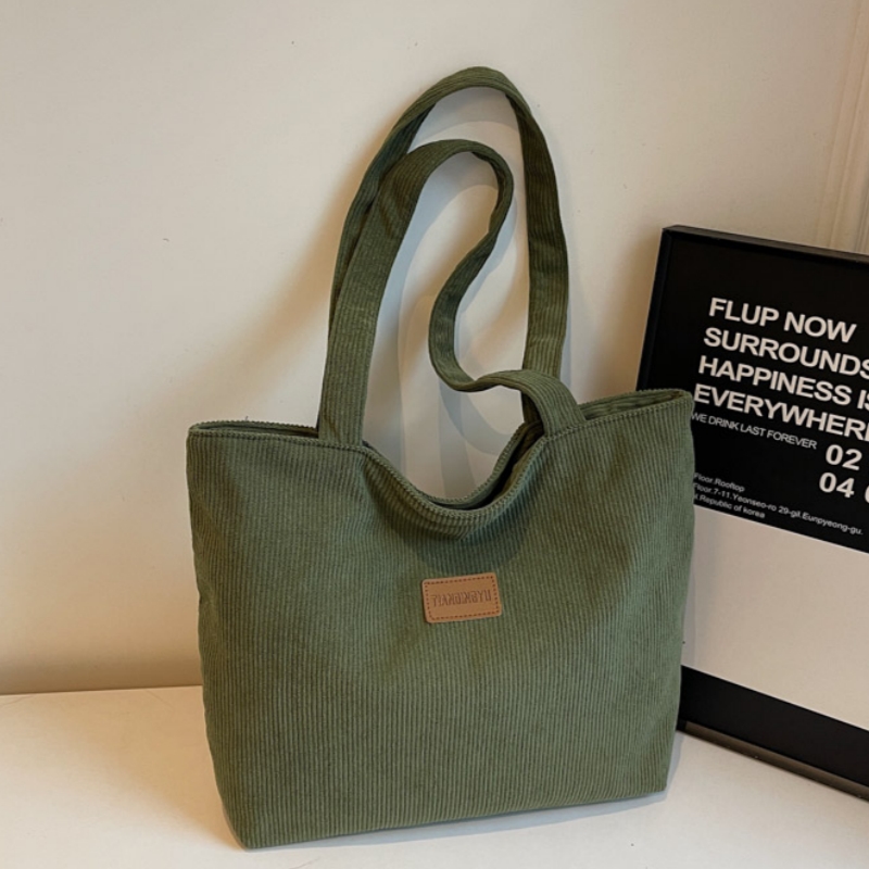 简约休闲灯芯绒单肩手提大包包女2025新款时尚大容量通勤托特包潮