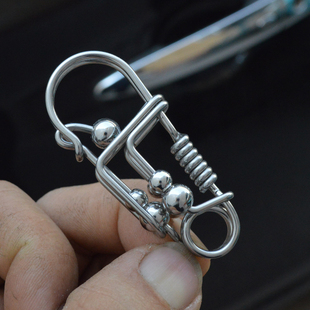 手工不锈钢焊丝小鸟钥匙扣葫芦男士腰挂扣汽车摩托车扣坚固防丢