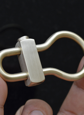 纯手工纯铜钥匙扣 铜葫芦钥匙圈 滑块锁扣鲁班锁圈创意礼品钥匙挂