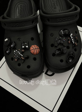 [少年冒险家]原创设计Crocs洞洞鞋花鞋扣中性男女情侣款套装趣味