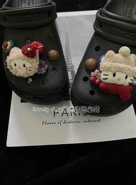 猫然秋冬原创Crocs洞洞鞋鞋扣