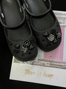 适配Crocs洞洞鞋波点玫瑰鞋扣