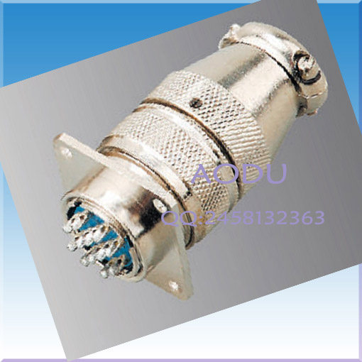 开孔24mm推拉自锁欧度连接器xs24型带法兰航空插头12芯 19芯 26芯