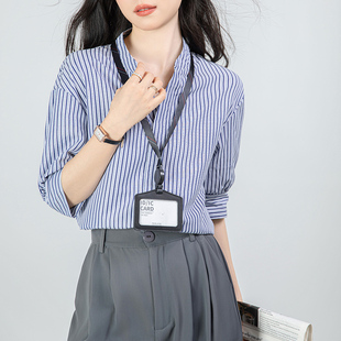 夏季短袖条纹衬衫衬衣女款2026新款爆款夏日法式小上衣设计感小众