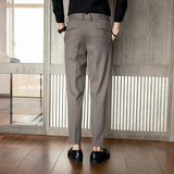 A102-P65修身男士休闲裤子西裤秋冬毛呢料加厚-卡其色-做到38码，男装西裤，电商A211