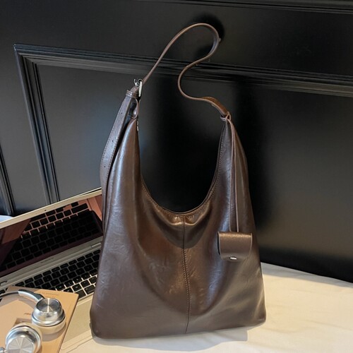 韩系大容量复古托特包包女2025新款秋冬大学生上课通勤单肩腋下包