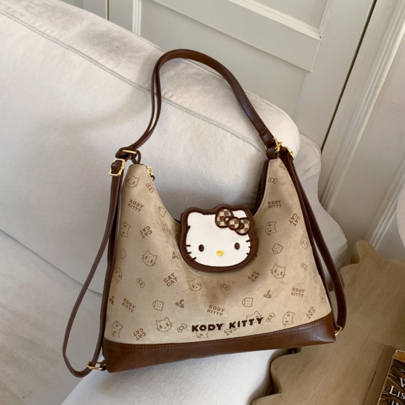 美拉德风日常通勤托特包包女2026新款卡通印花腋下大容量双肩包潮,箱包皮具/热销女包/男包,双肩背包,淘宝优惠券,粉丝福利购,淘宝优惠卷