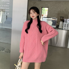 Real shot of autumn ins mid long twist sweater with missing foreign style and lazy wind long sleeve top