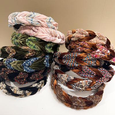 2025秋冬丝绒辫子交叉头