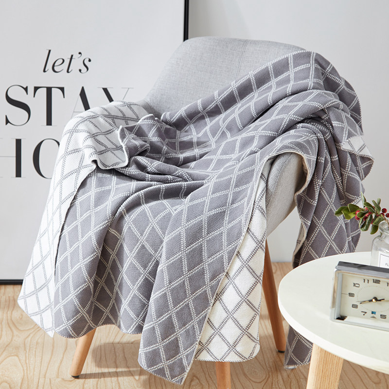 纯棉北欧针织毯子 全棉毛线毯双面休闲毯盖毯披肩休闲毯沙发搭毯|msdalam kategori seperai dan bantal, selimut Leisure/selimut bulu/Carpet - dari Buy2taobao.com untuk memberikan perkhidmatan ejen Taobao profesional membeli