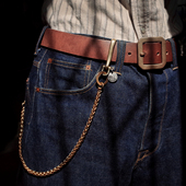 美式 链钱包挂链 全黄铜手工财布链裤 复古阿美咔叽机车 硬币改造